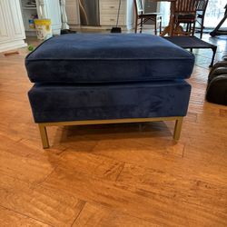 Blue Velvet Ottomans 