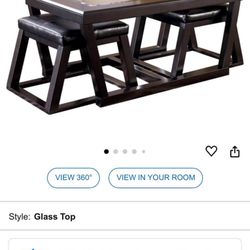 Ashley. Furniture Coffee Table With Stools. Discontinued Like New. $200 OBO