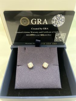 Rose Gold 2CT Round-Cut GRA Moissanite solitaire earrings—pure fire, pure elegance.