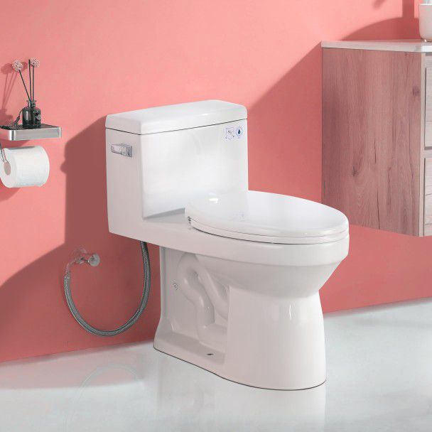 Dual-flush Elongated Chair Height Floor Mounted One-piece Toilet (seat Included)