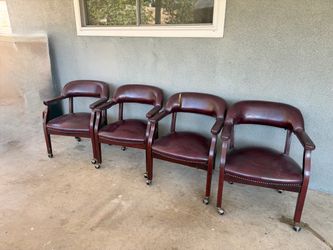 4/ Chairs with Accent Nail Trim and Casters