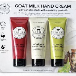 Dionis Goat Milk Hand Cream Set 3pc 2.5oz Sugarberry Vanilla Chai Crisp Pear