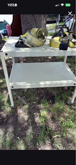 $30-Metal Rolling Cart with Two Shelves