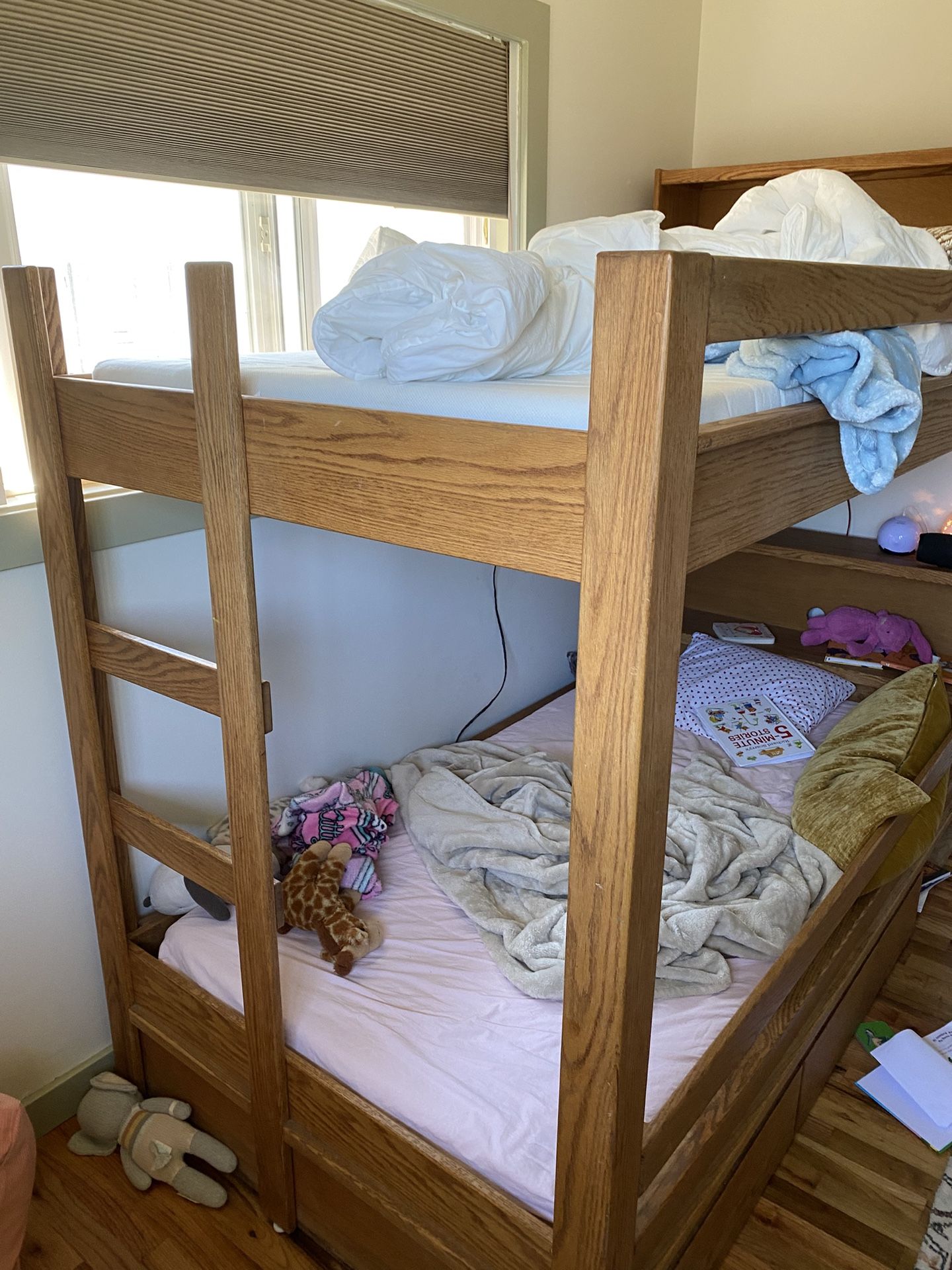 Oak Wood Twin Bunk Bed
