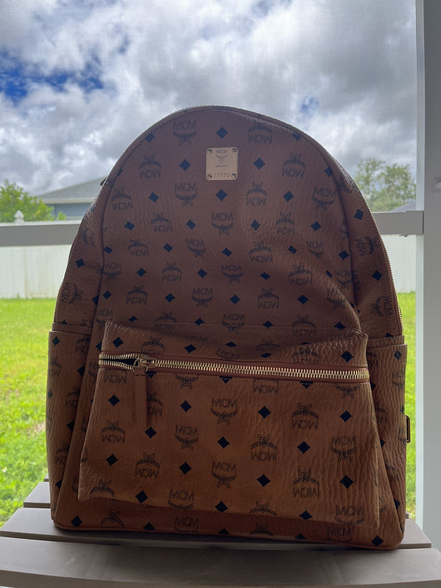 MCM Stark Side Studs Backpack in Visetos