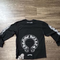 Chrome Hearts Black Graphic Logo Long Sleeve Crew Neck Cotton T-Shirt M