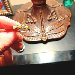 Avon Size 7 Sterling 925 Ring Pearl And Diamond Motif