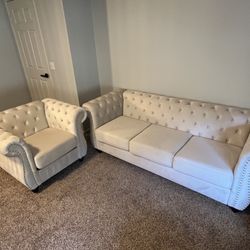 3 Piece Matching Living Room Set (Sofa, Chair, & Storage Ottoman)