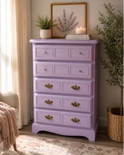 Beautiful Lavender Tallboy Dresser