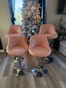 Pink Adjustable Barstools 