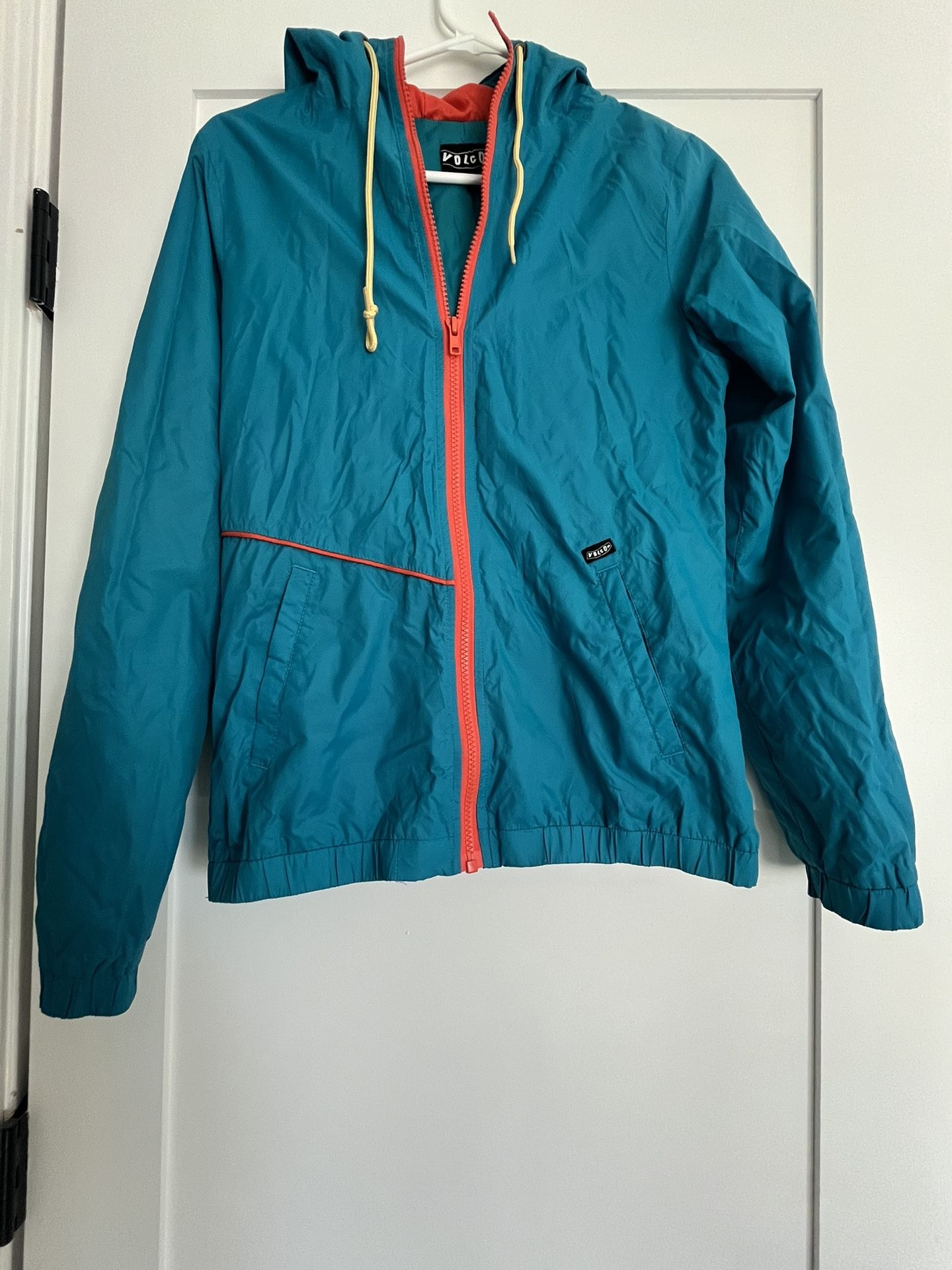 Volcom Teal Windbreaker Jacket with Hoodie