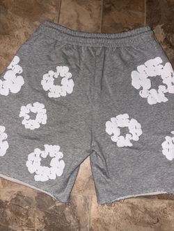 Denim Tears Cotton Wreath Sweat Shorts Grey Size M