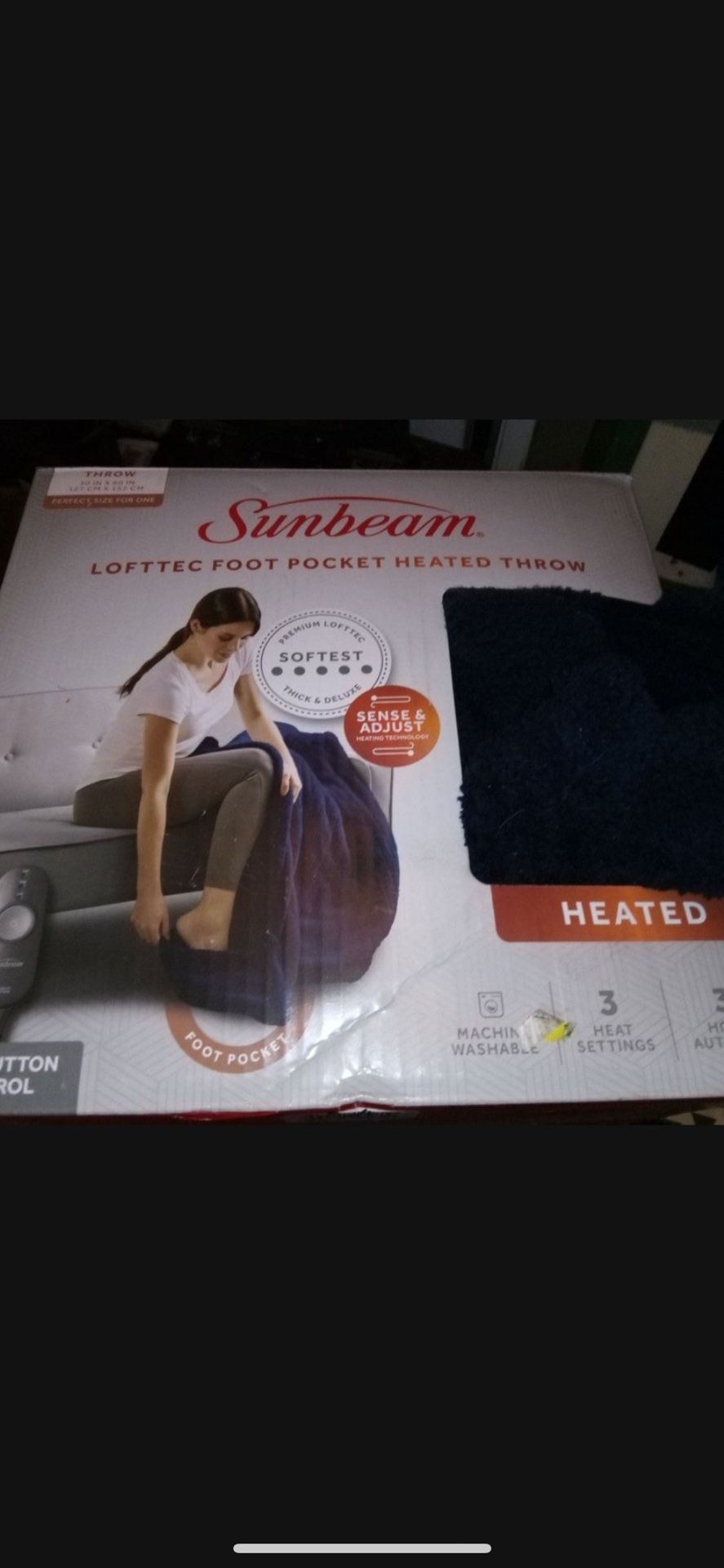 Sunbeam Lofttec Foot Pocket Heated Throw Heated