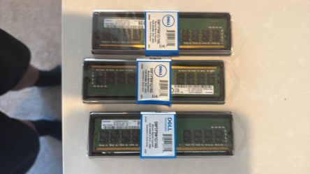 3 available DELL 16GB (1X16GB) 2RX8 PC4-2666V SERVER MEMORY SNPPWR5TC/16G