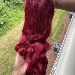 26 Inch Black Burgundy Red 