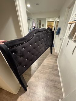 King cal king velet headboard with wingback