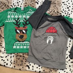 Set Of 2 Toddler Christmas Holiday Sweatshirts 4T