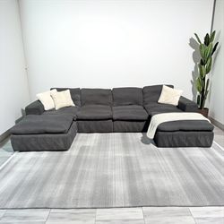 FREE DELIVERY - Dark Blue Cloud Couch 6pcs Modular Great Condition!