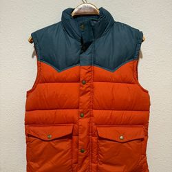 orange men's fluffy vest / forever 21 size s