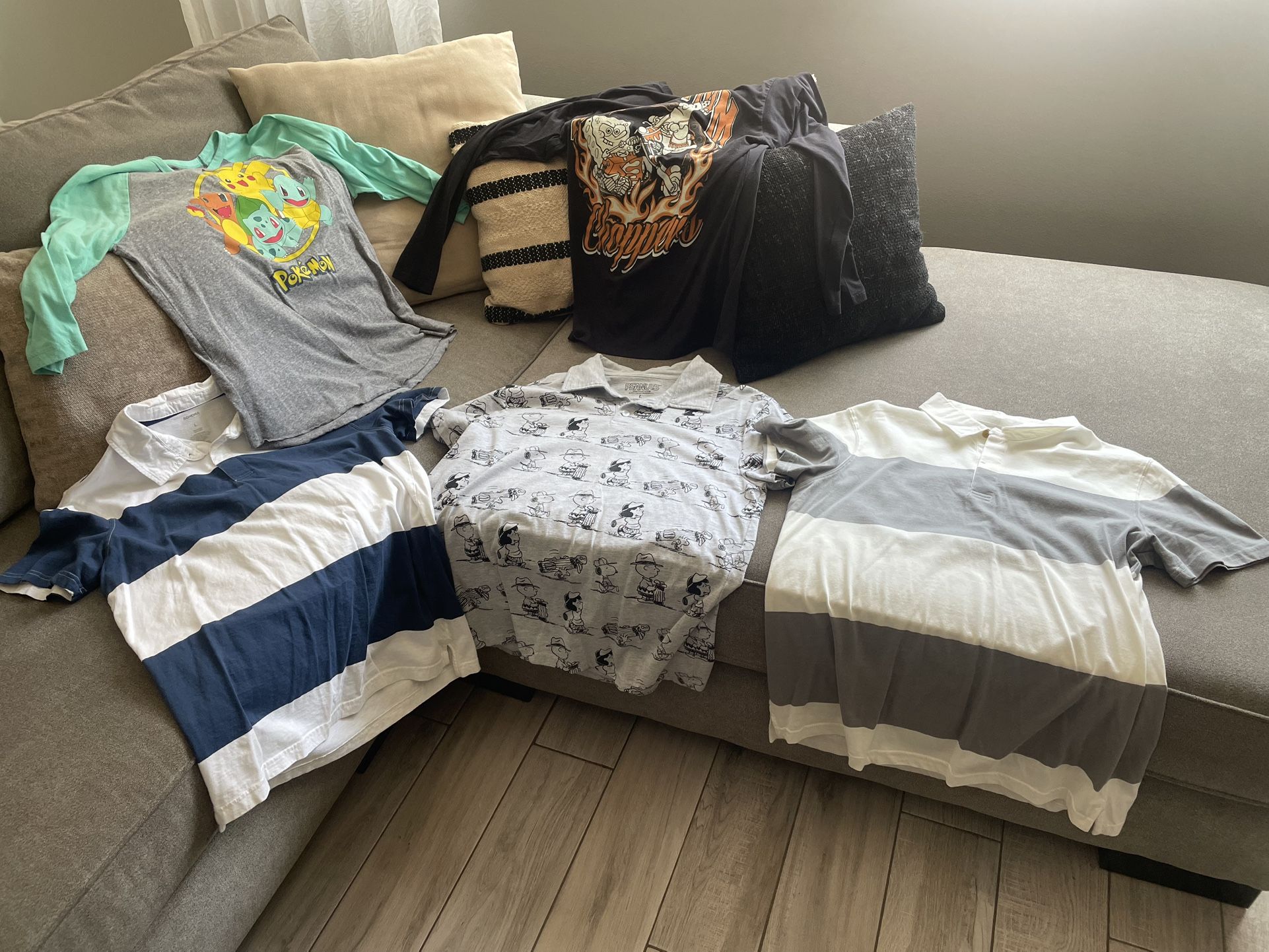 3 Collar Shirts And 2 Long Sleeve Shirts (sold As A Bundle For $10)