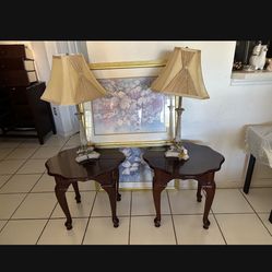 Side Table, Pictures And Lamps $59 🎁🍀 Table, Little Table, Frame, Paint, Lamps, Decoration, House And Office Furniture And Decoration 