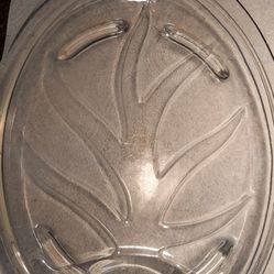 Pyrex Platter Serving Tray with Plant Design.  B-7 