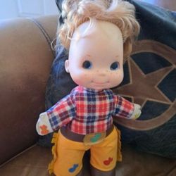 Mattel 1974 "Bucky" Musical Note Cowboy Doll 13"
