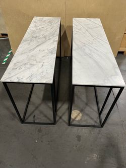 Marble topped console table (set of 2)