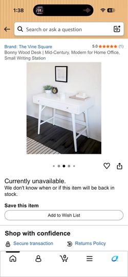 Real Wood Desk/ Vanity