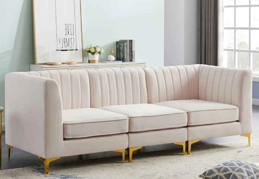 Alina Velvet Pink Modular Sectional