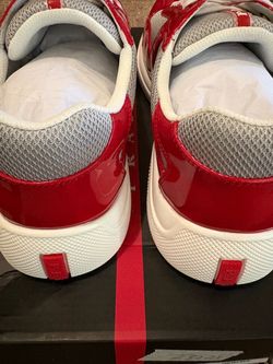 Prada America's Cup Sneakers Red Grey Size 10