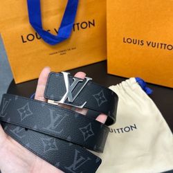 LV Men's Silver Belt Width 4cm