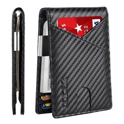 Brand New Slim mens wallets-Rfid Blocking Leather Wallet: Compact Bifold Wallet with Sturdy Money Clip and ID Window