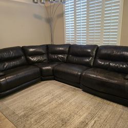 Leather Reclining Corner Sofa