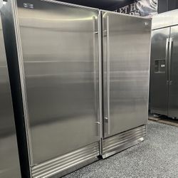 Stainless Steel Sub Zero Upright Fridge & Freezer Set 72”