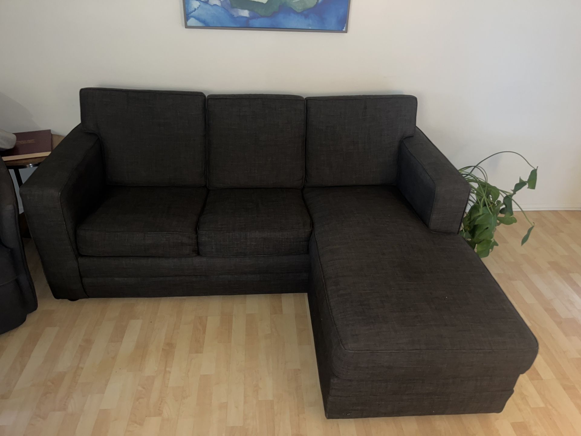Sectional Sofa With Pullout Bed (Full Size Mattress Included)