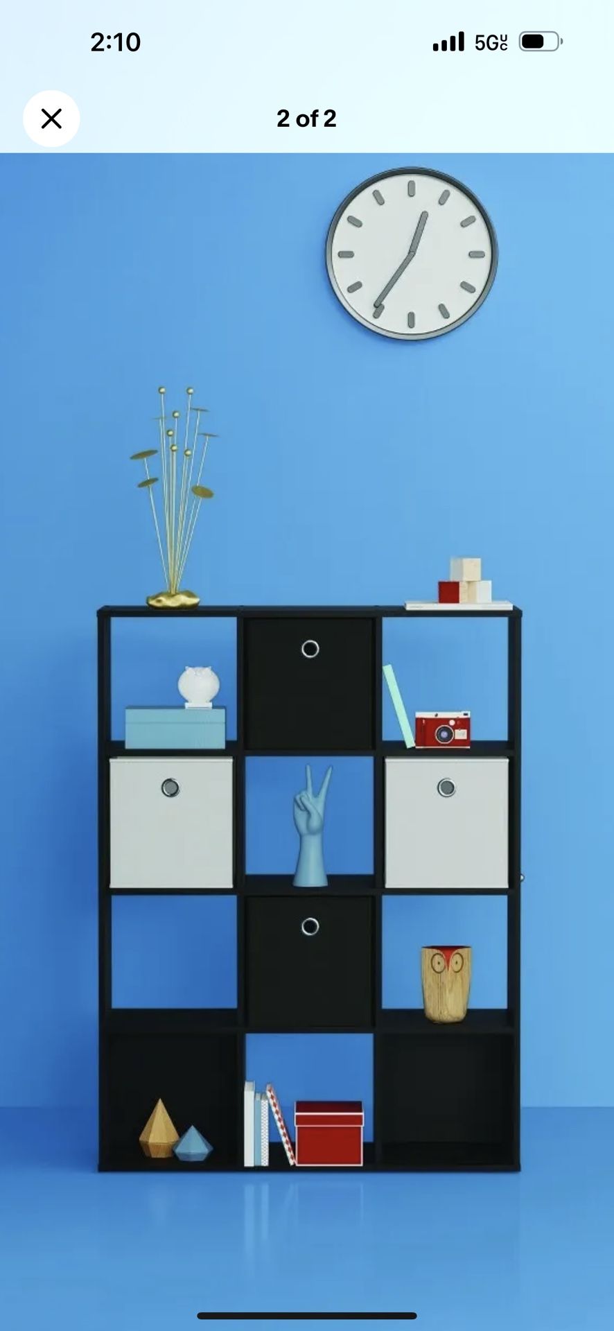 11" 12 Cube Organizer Shelf Espresso Brown