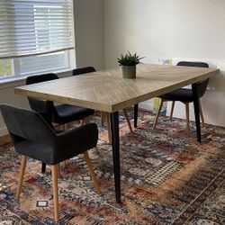 Modern Rustic Dining Table, 71"L, Natural