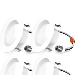 Sunco 6 Pack Retrofit LED Recessed Lighting 4 Inch, 5000K Daylight, Dimmable Can Lights, Baffle Trim, 11W=60W, 660LM, Damp Rated - ETL
