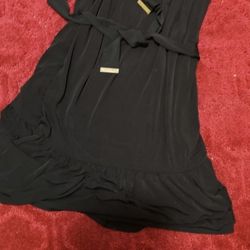 Michael Kors Dress Black With Gold Tip Belt