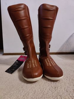 Icon Women Sacred 12" Tall Leather Motorcycle Boots, Size 7.5 /38.