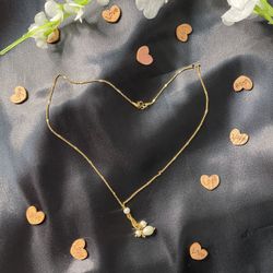 24 Carate Gold Plated Pearl Chain