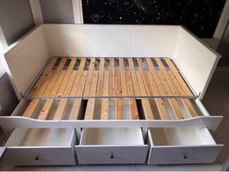IKEA Twin size trundle bed with three drawers