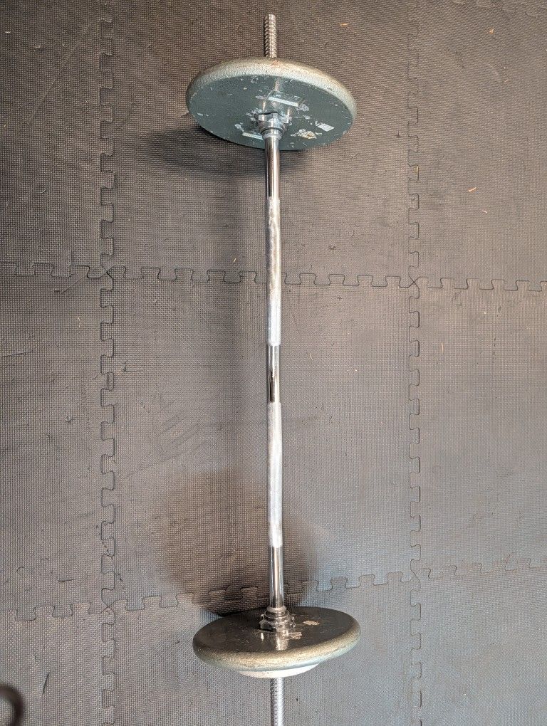 1" Weight 25lbs x2 + 5lbs x2 + Curl Bar