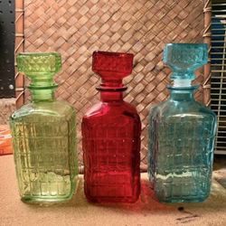 Your Choice Colored Glass Carafes Eachone Is $10 or three for $25