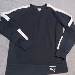 Men's Size Small Puma Sweatshirt Long Sleeve Black Running Reflective 