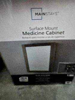 Rustic gray medicine cabinet surface mount