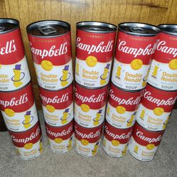 (15) Cans Of Campbell's Double Noodle In Chicken Broth! 