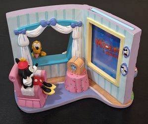 DISNEY RESORT MINNIE MOUSE & PLUTO PICTURE FRAME FIGURINE