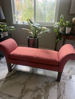 Salmon colored bench